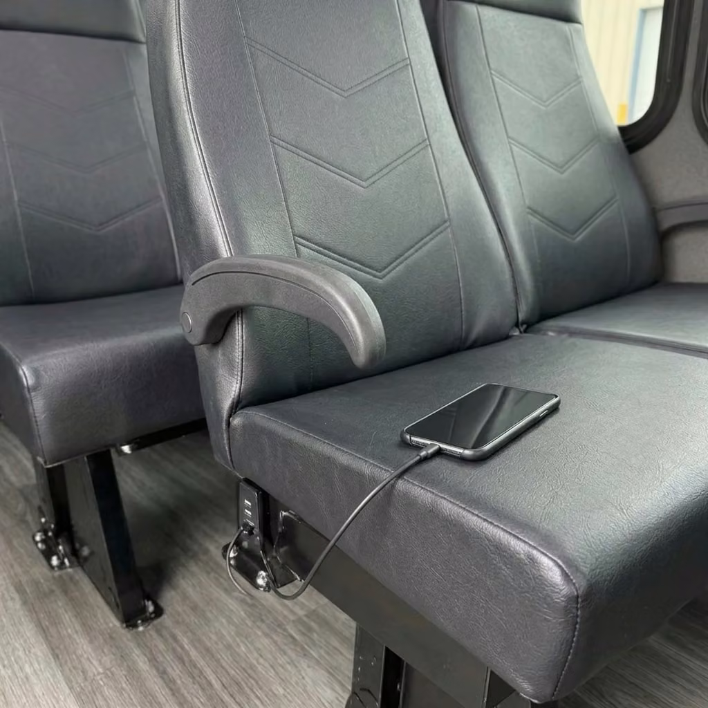 fishers 15 passenger minibus usb charging