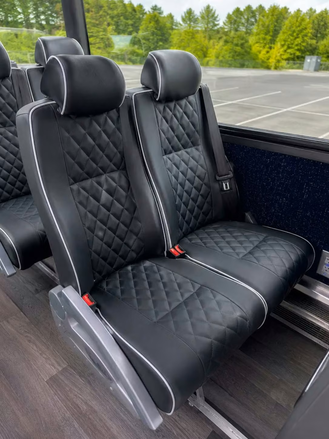 fishers 56 passenger charter bus reclining seats