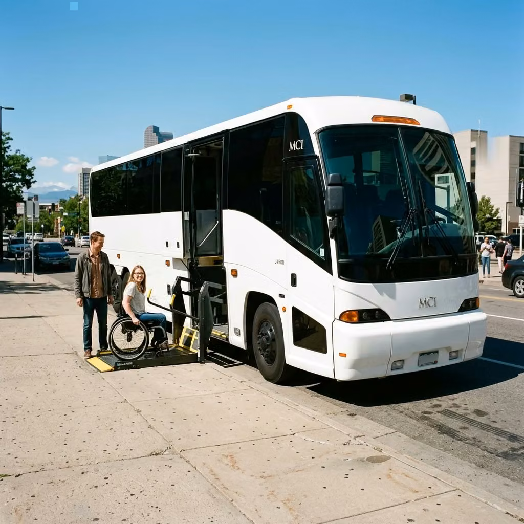 fishers 56 passenger charter bus wheelchair lift
