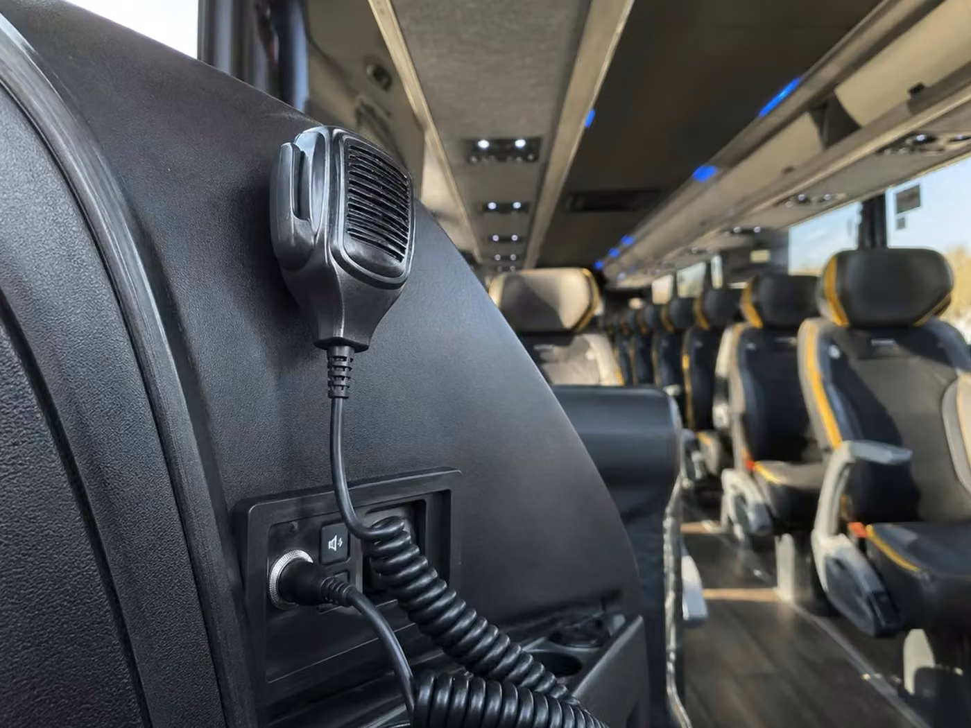 fishers charter bus pa system